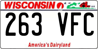 WI license plate 263VFC
