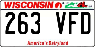 WI license plate 263VFD