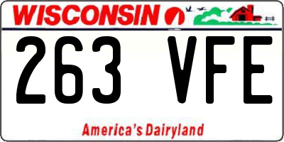 WI license plate 263VFE