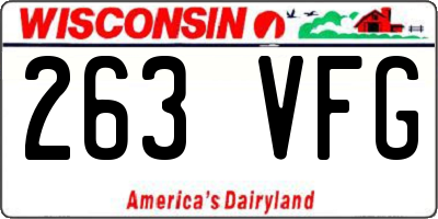 WI license plate 263VFG