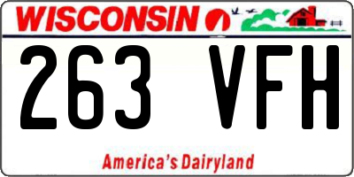 WI license plate 263VFH
