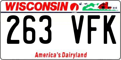 WI license plate 263VFK