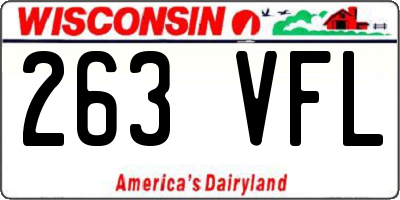 WI license plate 263VFL