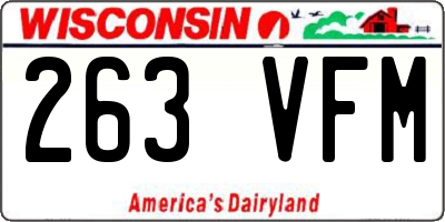 WI license plate 263VFM