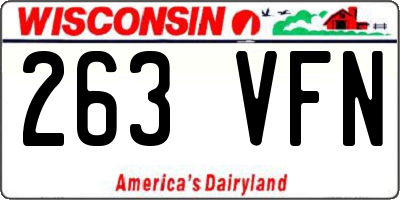WI license plate 263VFN