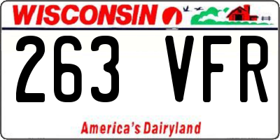 WI license plate 263VFR