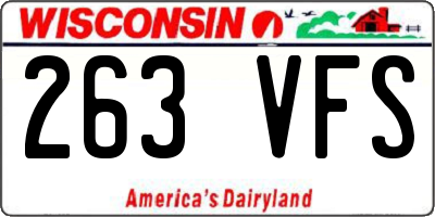 WI license plate 263VFS