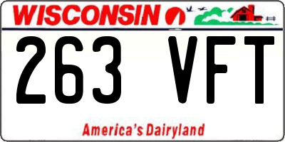 WI license plate 263VFT