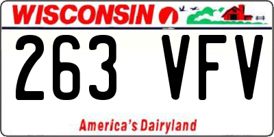 WI license plate 263VFV