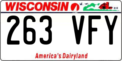 WI license plate 263VFY