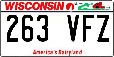 WI license plate 263VFZ