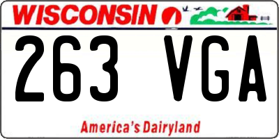 WI license plate 263VGA