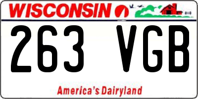 WI license plate 263VGB