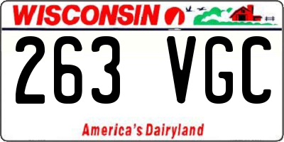 WI license plate 263VGC
