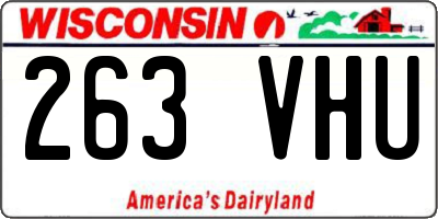 WI license plate 263VHU