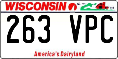 WI license plate 263VPC