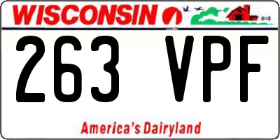 WI license plate 263VPF