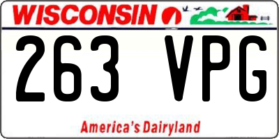 WI license plate 263VPG