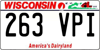 WI license plate 263VPI