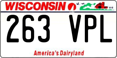 WI license plate 263VPL