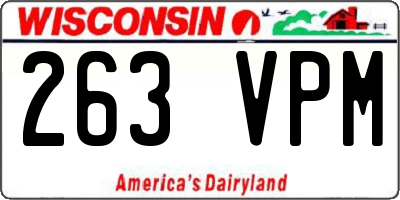 WI license plate 263VPM