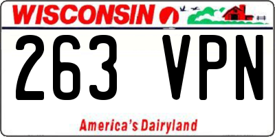 WI license plate 263VPN