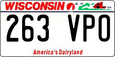 WI license plate 263VPO