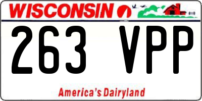 WI license plate 263VPP