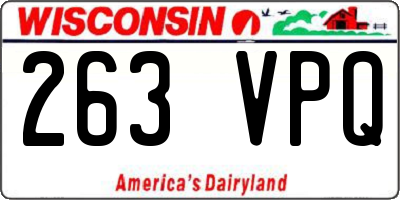 WI license plate 263VPQ