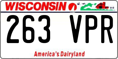 WI license plate 263VPR