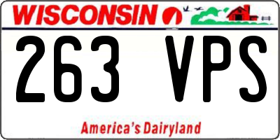 WI license plate 263VPS