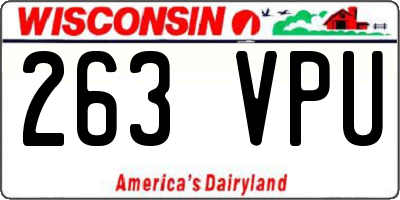 WI license plate 263VPU