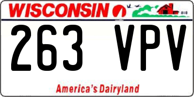 WI license plate 263VPV