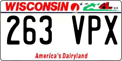 WI license plate 263VPX