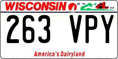 WI license plate 263VPY