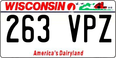 WI license plate 263VPZ