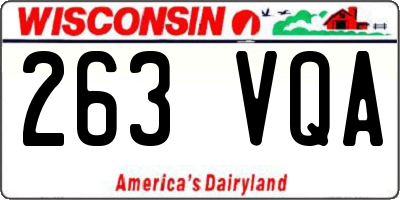 WI license plate 263VQA