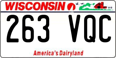 WI license plate 263VQC