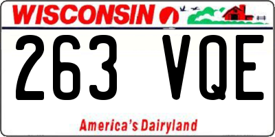 WI license plate 263VQE