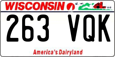 WI license plate 263VQK