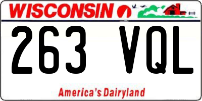 WI license plate 263VQL