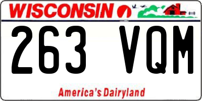WI license plate 263VQM