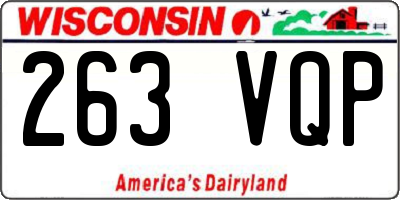 WI license plate 263VQP