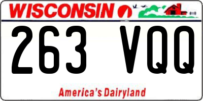 WI license plate 263VQQ