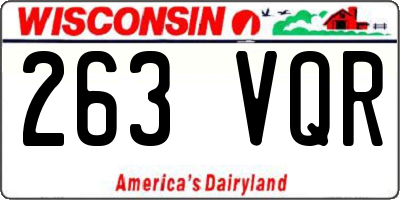 WI license plate 263VQR