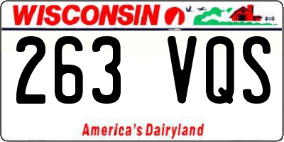 WI license plate 263VQS