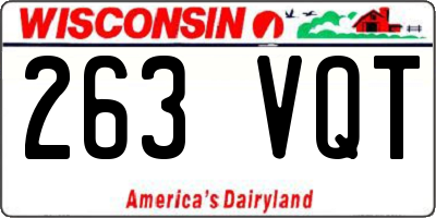 WI license plate 263VQT
