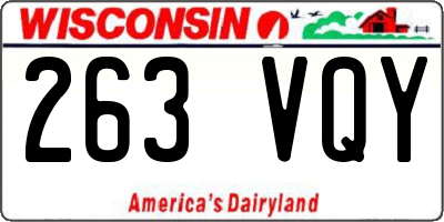 WI license plate 263VQY
