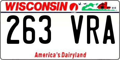 WI license plate 263VRA
