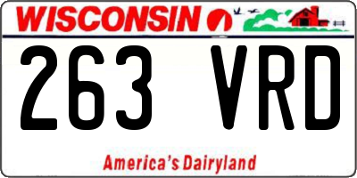 WI license plate 263VRD